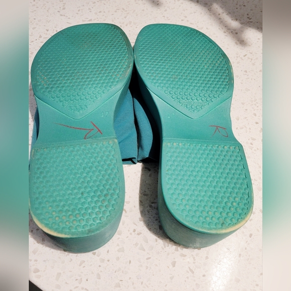 Steve Madden Green Italian Platform Slides Y2K 90s | Size 7 - Picture 5 of 5